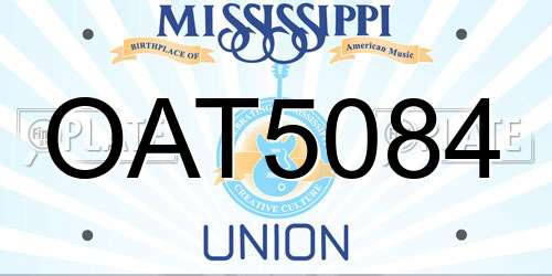 OAT5084 Mississippi License Plate