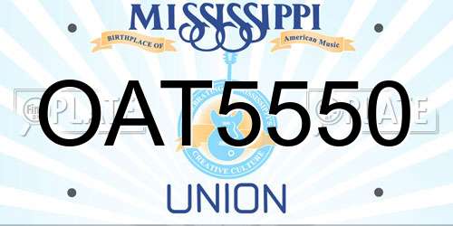 OAT5550 Mississippi License Plate