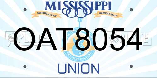 OAT8054 Mississippi License Plate