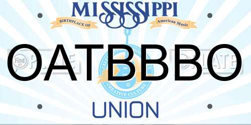OATBBBO Mississippi License Plate