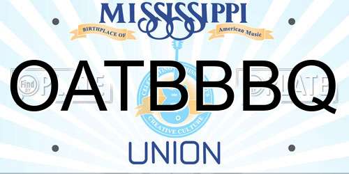 OATBBBQ Mississippi License Plate