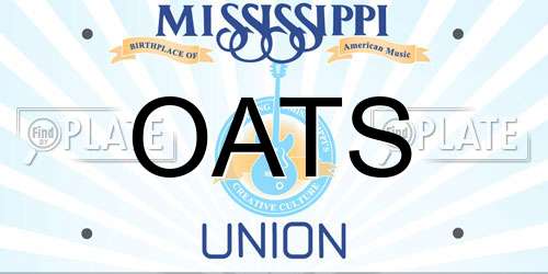 OATS Mississippi License Plate