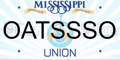 OATSSSO Mississippi License Plate