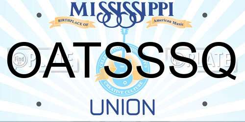 OATSSSQ Mississippi License Plate