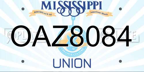 OAZ8084 Mississippi License Plate