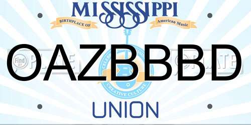 OAZBBBD Mississippi License Plate