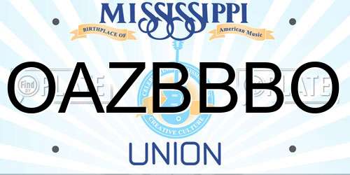 OAZBBBO Mississippi License Plate