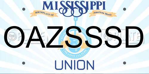 OAZSSSD Mississippi License Plate