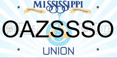 OAZSSSO Mississippi License Plate
