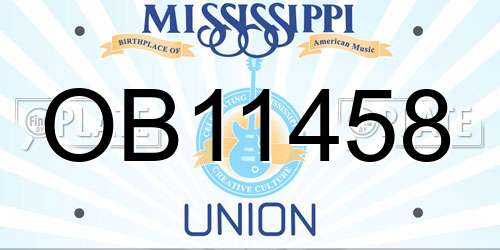 OB11458 Mississippi License Plate