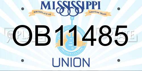 OB11485 Mississippi License Plate