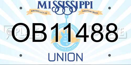 OB11488 Mississippi License Plate