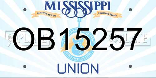 OB15257 Mississippi License Plate