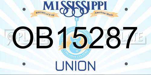OB15287 Mississippi License Plate