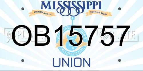 OB15757 Mississippi License Plate