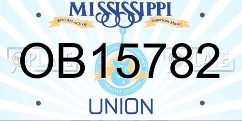 OB15782 Mississippi License Plate