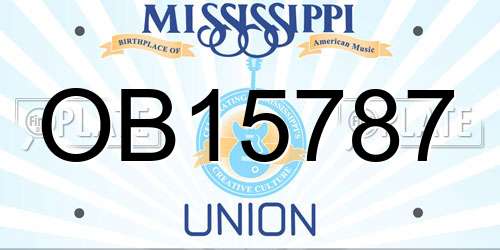 OB15787 Mississippi License Plate