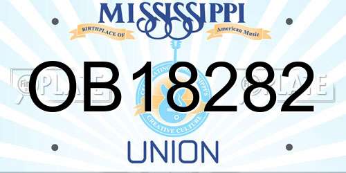 OB18282 Mississippi License Plate