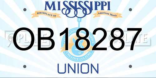 OB18287 Mississippi License Plate