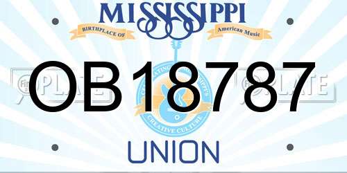 OB18787 Mississippi License Plate