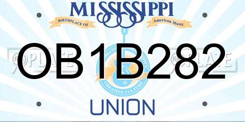 OB1B282 Mississippi License Plate