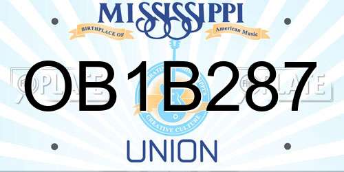 OB1B287 Mississippi License Plate