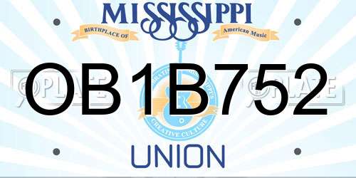 OB1B752 Mississippi License Plate