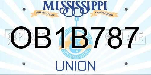 OB1B787 Mississippi License Plate