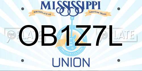 OB1Z7L Mississippi License Plate