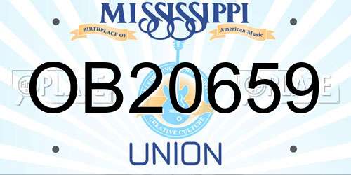 OB20659 Mississippi License Plate