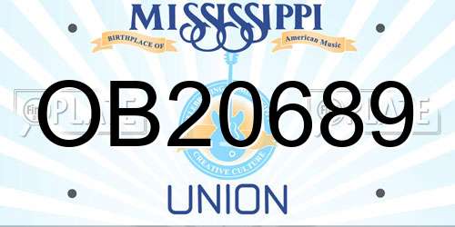 OB20689 Mississippi License Plate