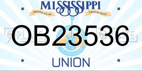 OB23536 Mississippi License Plate