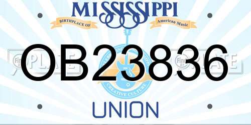 OB23836 Mississippi License Plate