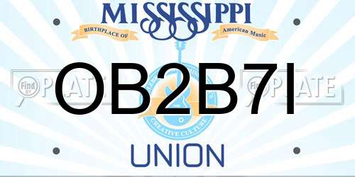 OB2B7I Mississippi License Plate