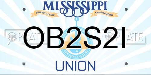 OB2S2I Mississippi License Plate