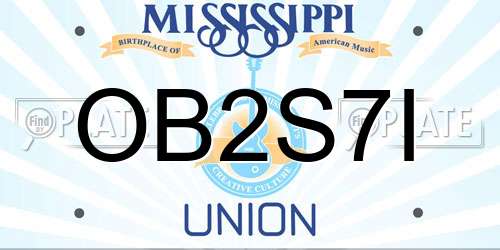 OB2S7I Mississippi License Plate