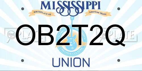 OB2T2Q Mississippi License Plate