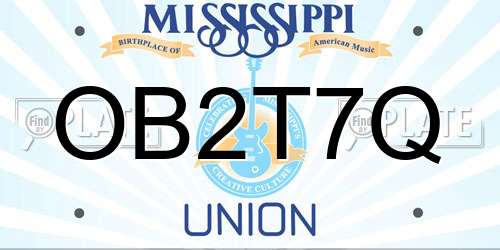 OB2T7Q Mississippi License Plate