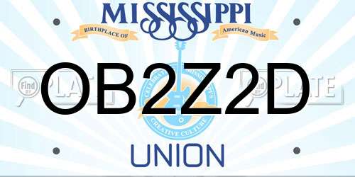 OB2Z2D Mississippi License Plate