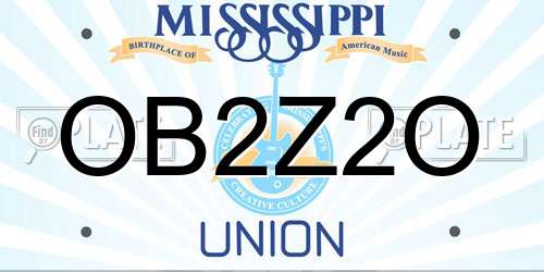 OB2Z2O Mississippi License Plate