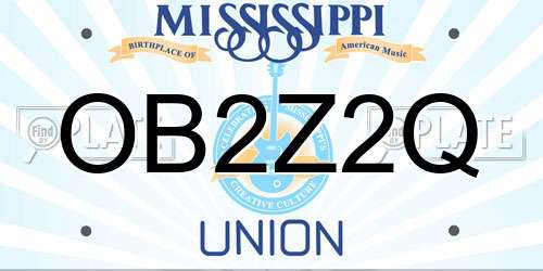 OB2Z2Q Mississippi License Plate