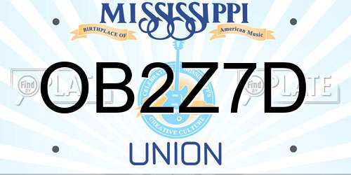 OB2Z7D Mississippi License Plate