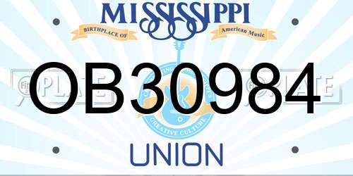 OB30984 Mississippi License Plate