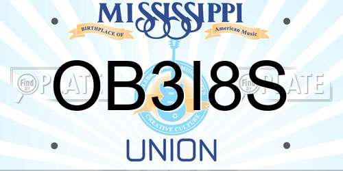 OB3I8S Mississippi License Plate