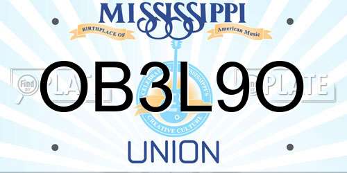 OB3L9O Mississippi License Plate