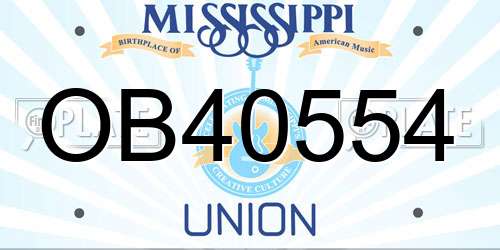 OB40554 Mississippi License Plate