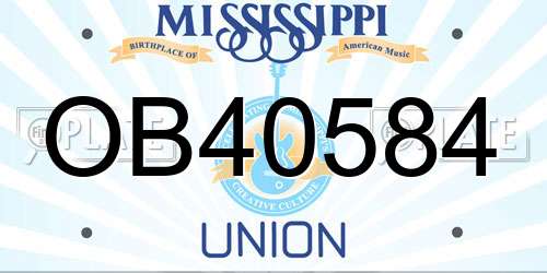OB40584 Mississippi License Plate