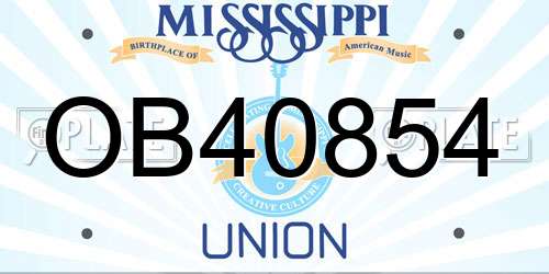 OB40854 Mississippi License Plate