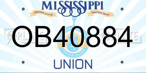 OB40884 Mississippi License Plate