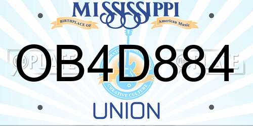 OB4D884 Mississippi License Plate